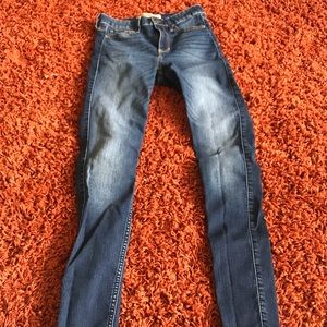 Hollister super skinny high rise jeans dark wash